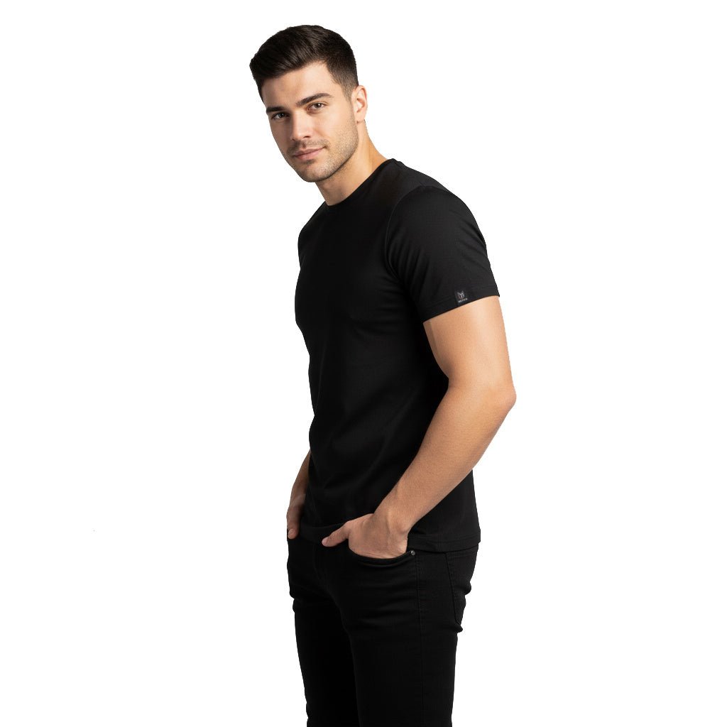 Branson Men's Crew Neck Tee - Black - Marwin Sports
