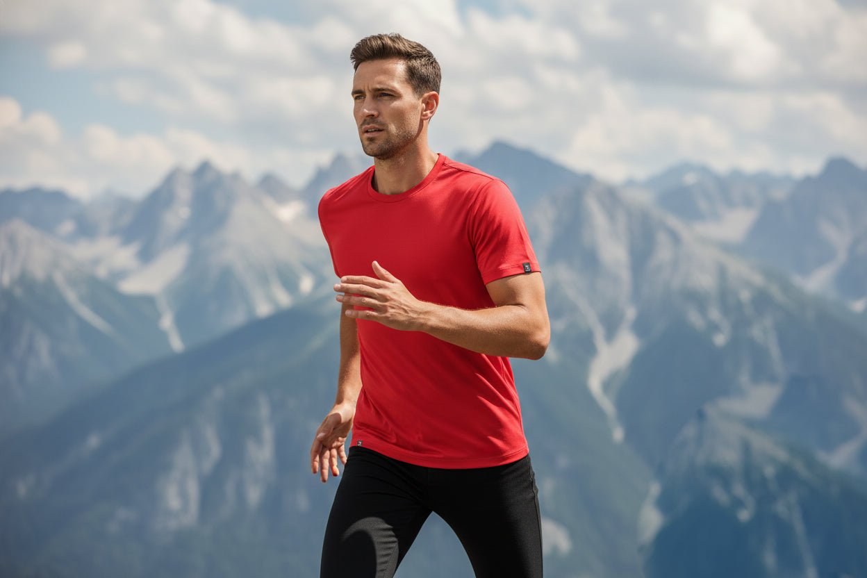 Branson Men's Crew Neck Tee - Red - Marwin Sports