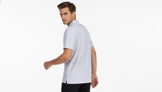 Flight Pilot Men's Button Polo - White - Marwin Sports