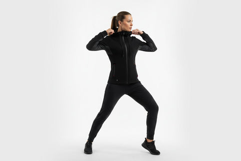 Haltia Women's Full Zip Hoodie - Black/Grey - Marwin Sports