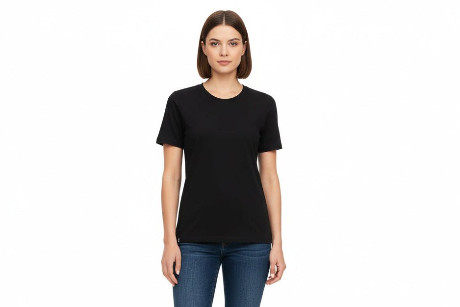 Hayden Crew Neck Women's Tee - Black - Marwin Sports