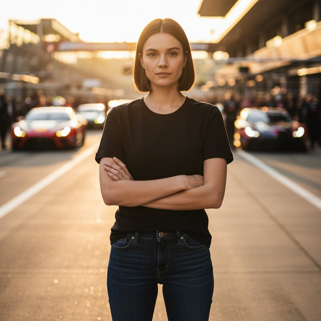 Hayden Crew Neck Women's Tee - Black - Marwin Sports
