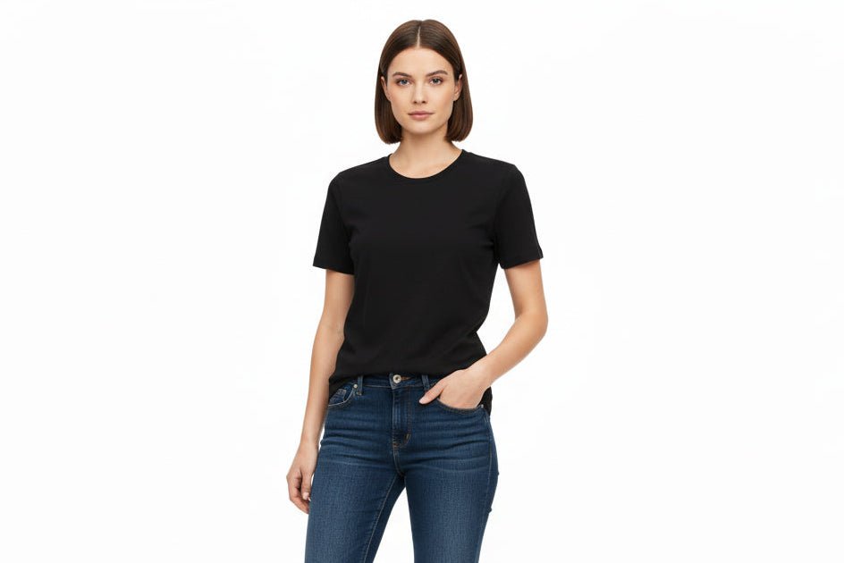 Hayden Crew Neck Women's Tee - Black - Marwin Sports