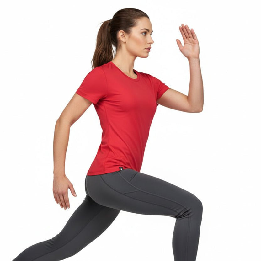 Hayden Women's Crew Neck Tee - Red - Marwin Sports