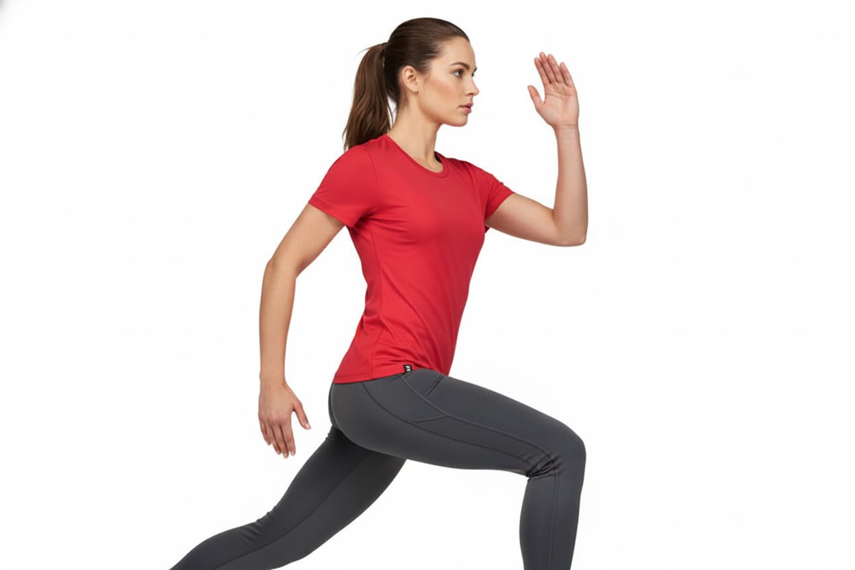 Hayden Women's Crew Neck Tee - Red - Marwin Sports