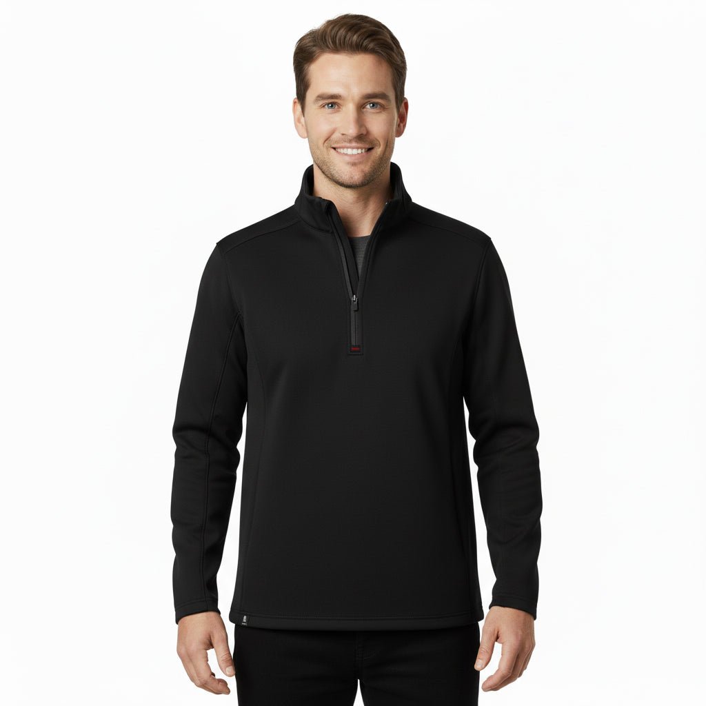 Hayes Men's Quarter Zip Pullover - Black - Marwin Sports