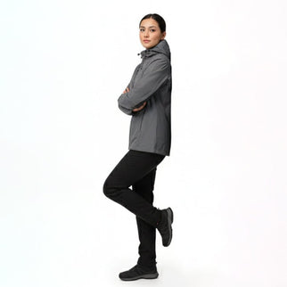 Lucia Women's Rain Jacket - Black/Grey - Marwin Sports