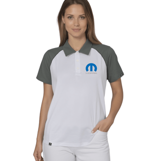 Marwin Sports Mopar Button Women's Polo - White/Grey/Black - Marwin Sports
