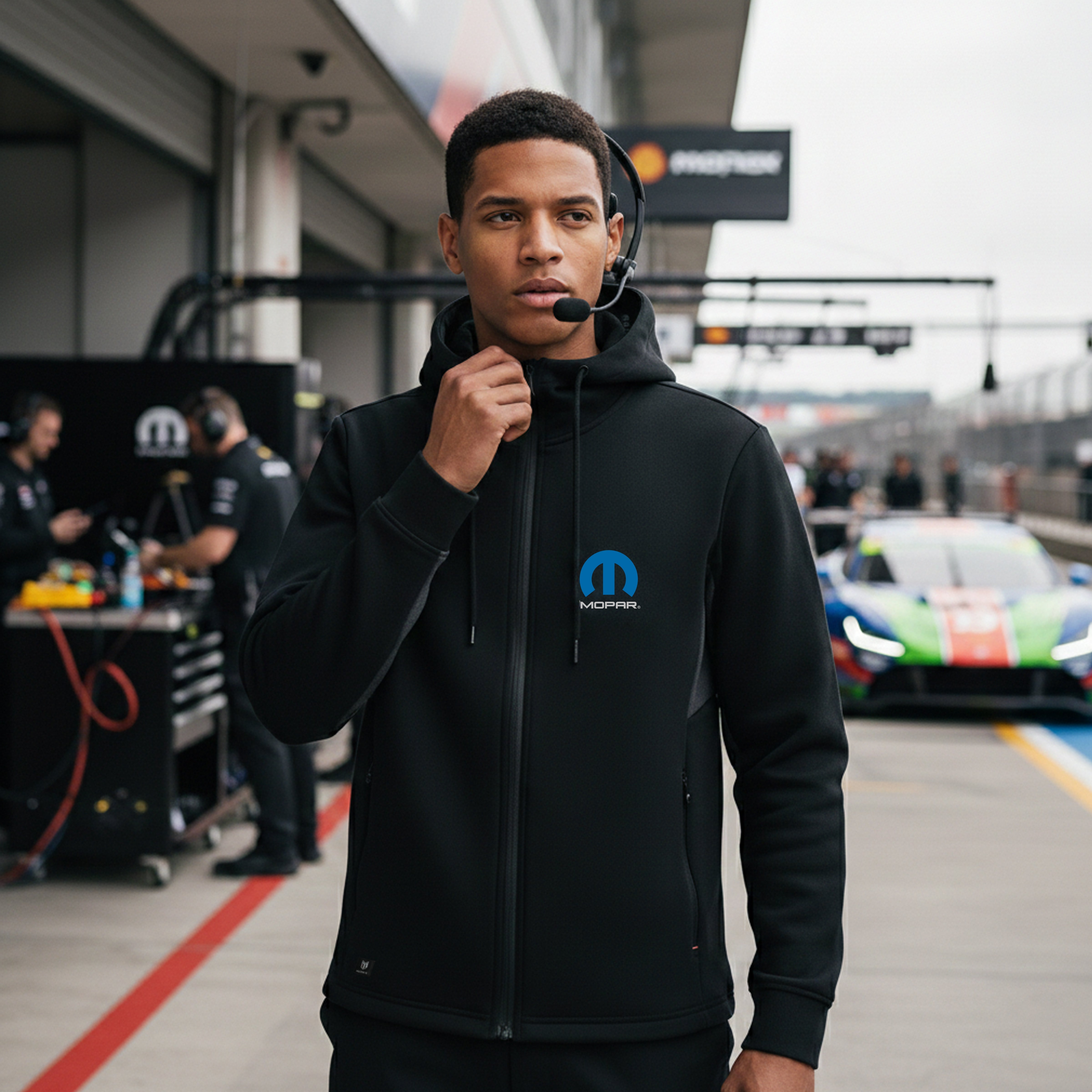 Marwin Sports Mopar Full Zip Men's Hoodie - Black/Grey - Marwin Sports