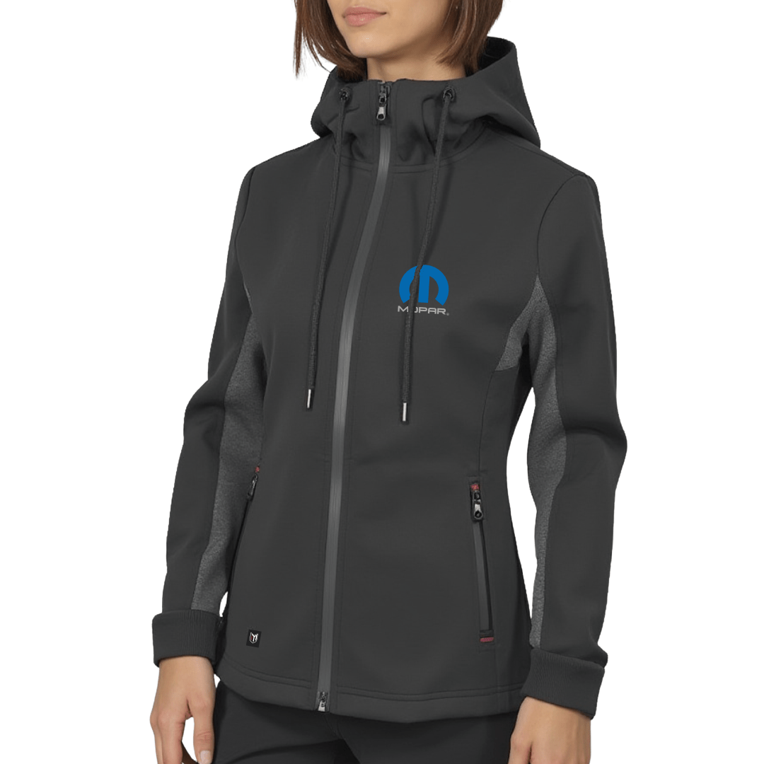 Marwin Sports Mopar Full Zipper Women's Hoodie - Black/Grey - Marwin Sports