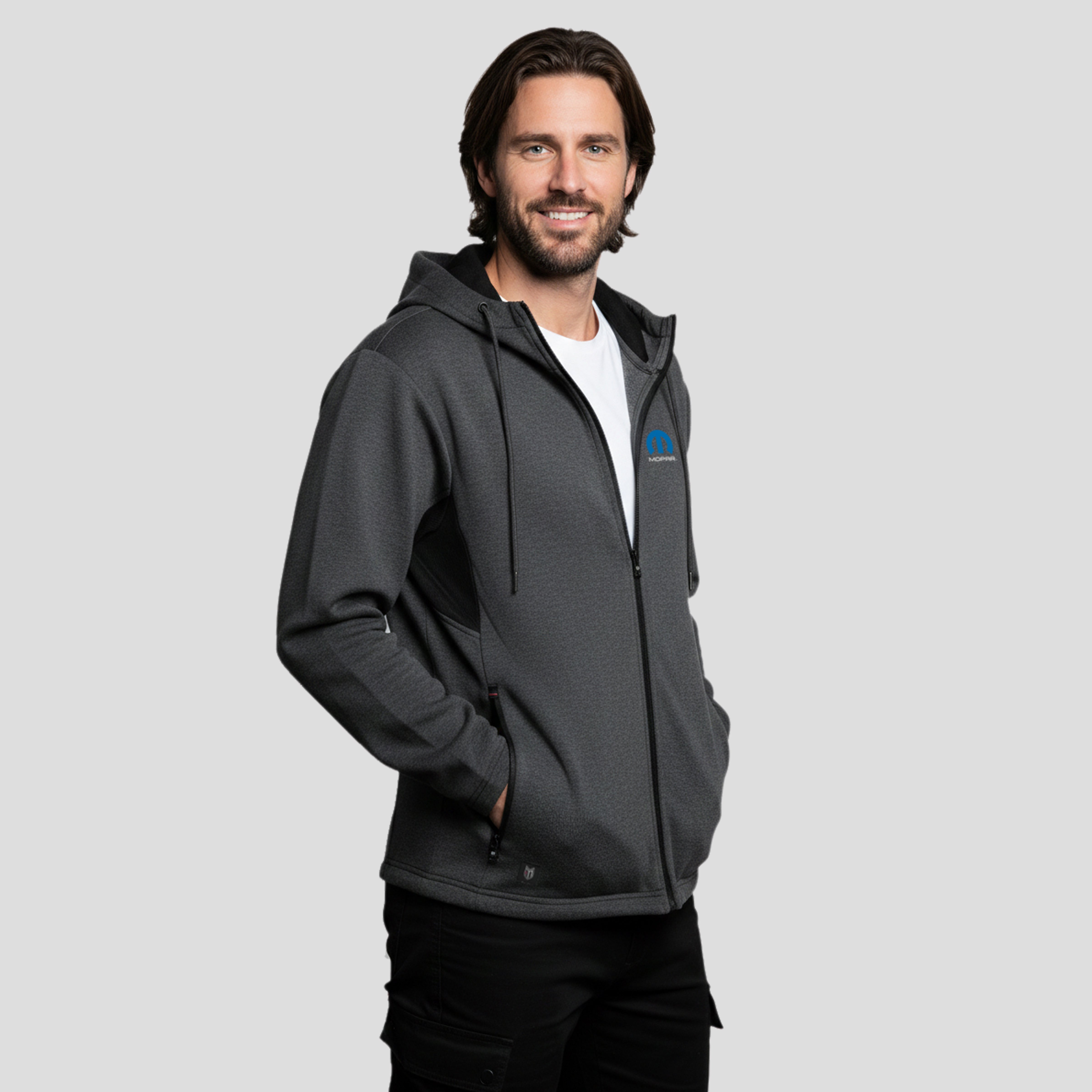 Marwin Sports Mopar Grey/Black Full Zip Hoodie - Marwin Sports