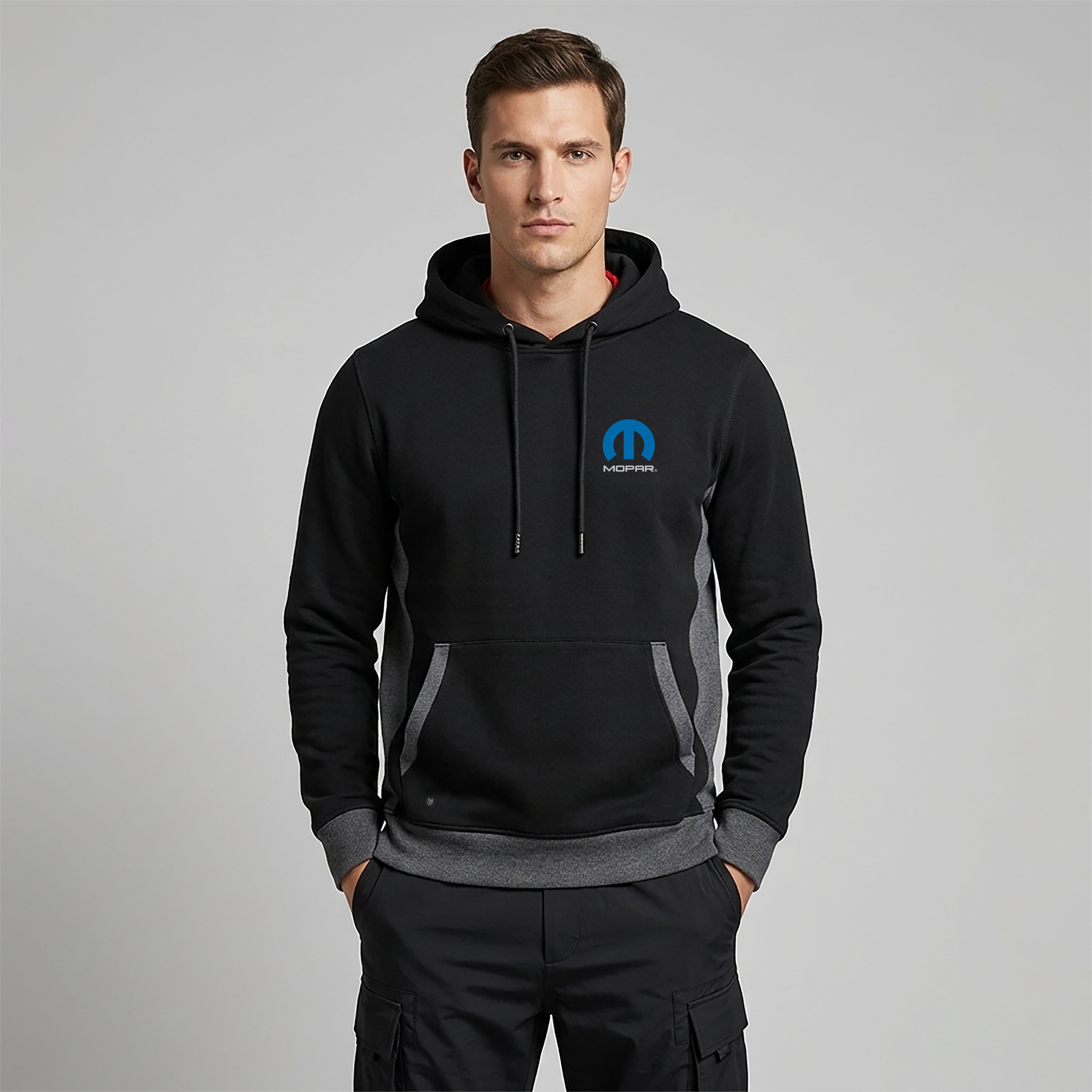 Marwin Sports Mopar Men's Pullover Hoodie - Black/Grey - Marwin Sports