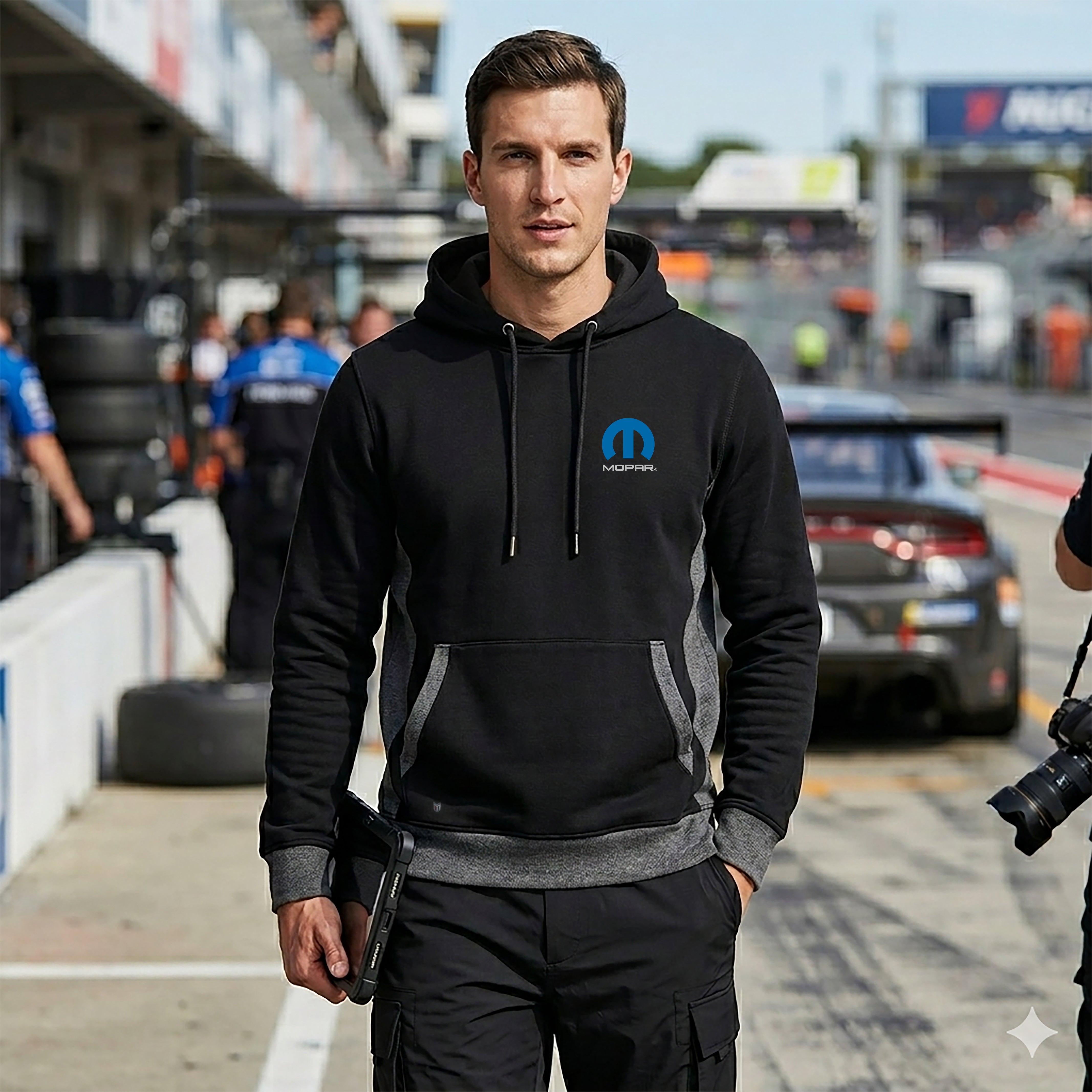 Marwin Sports Mopar Men's Pullover Hoodie - Black/Grey - Marwin Sports