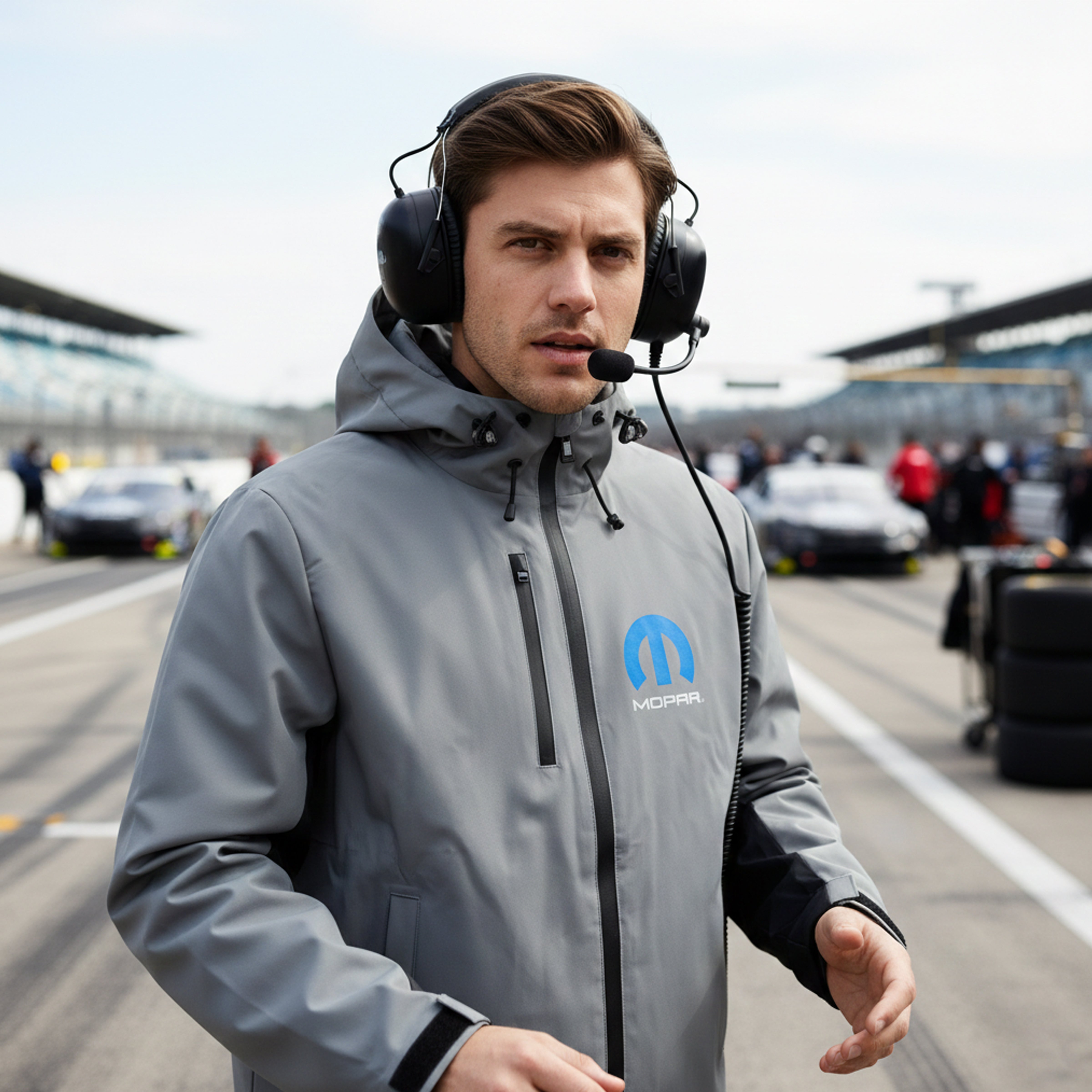 Marwin Sports Mopar Men's Rain Jacket - Grey/Black - Marwin Sports