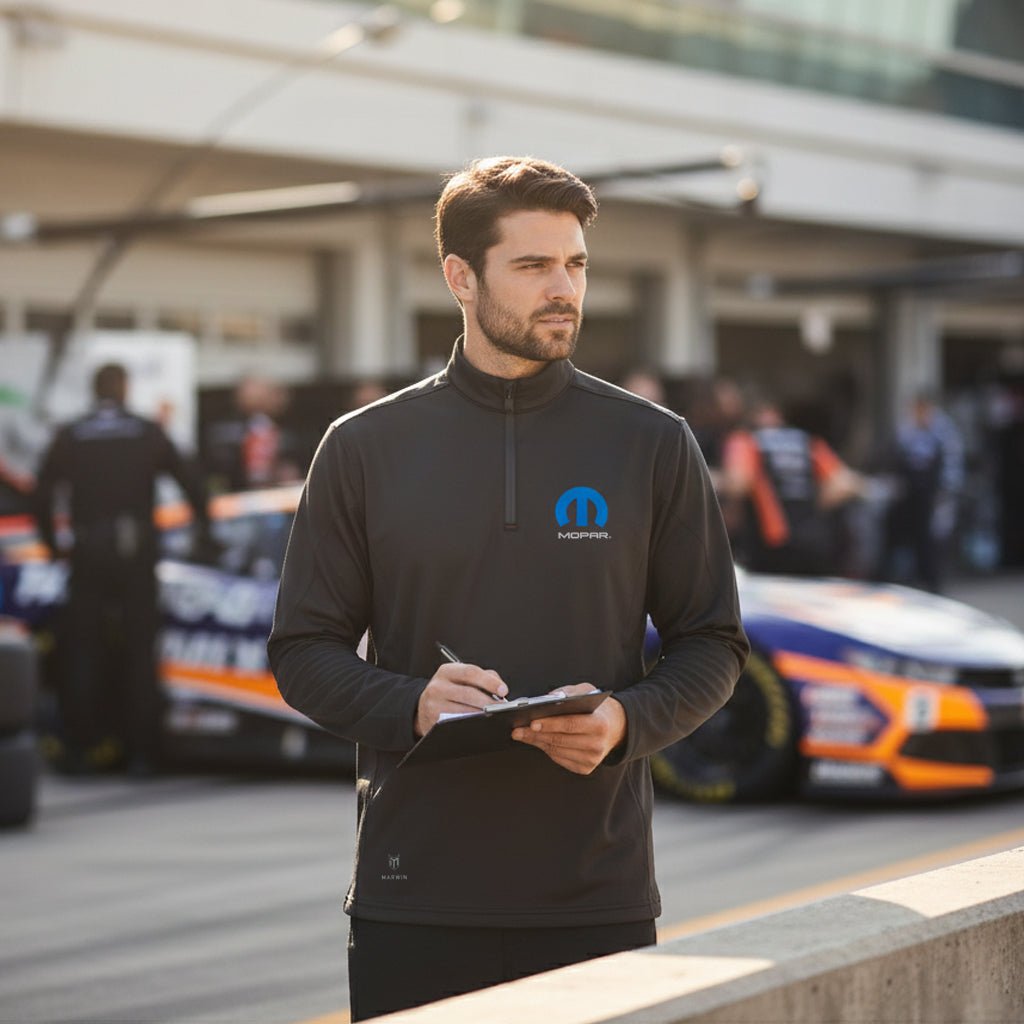 Marwin Sports Mopar Quarter Zip Men's Pullover - Black - Marwin Sports