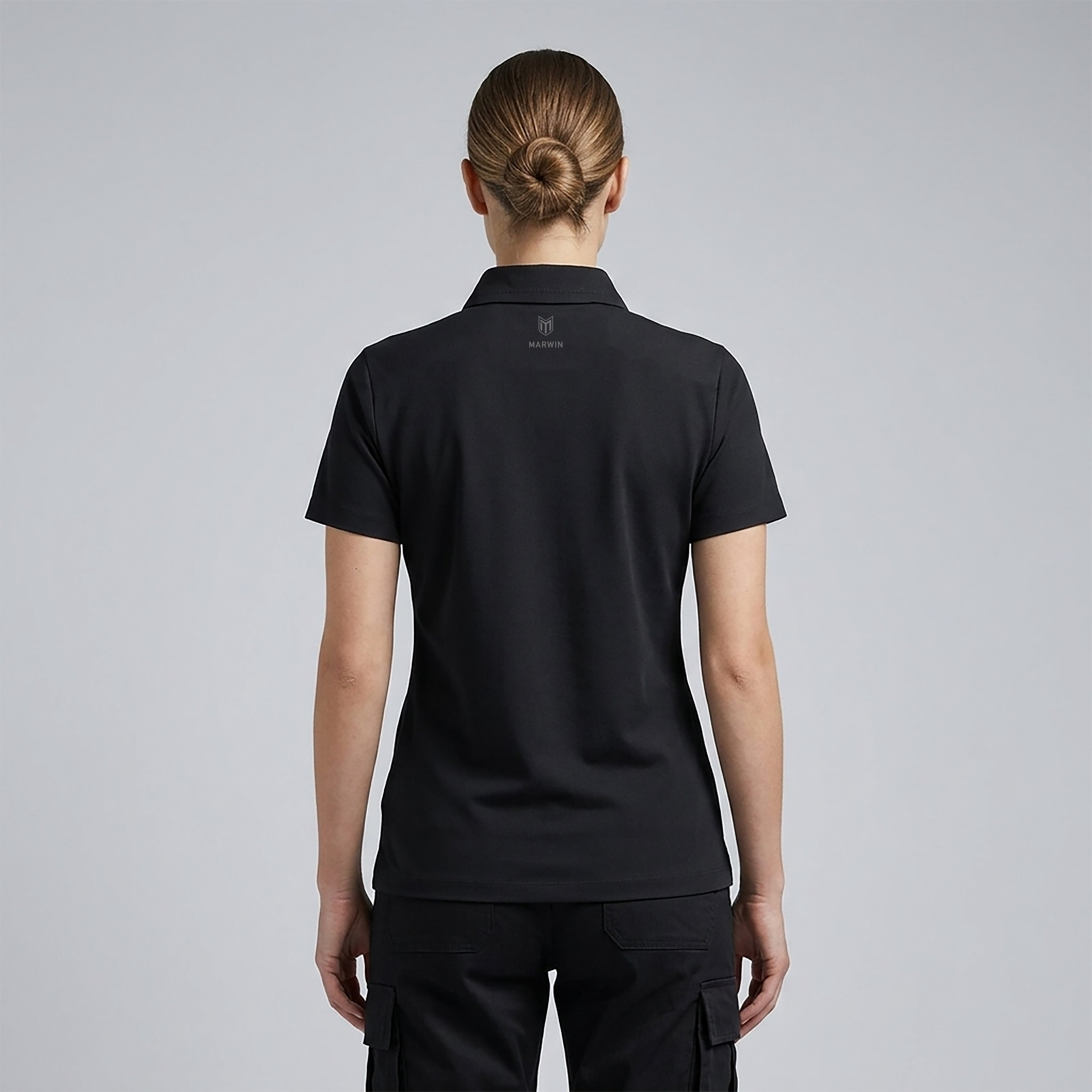 Marwin Sports Mopar Seamless Button Women's Polo - Black - Marwin Sports