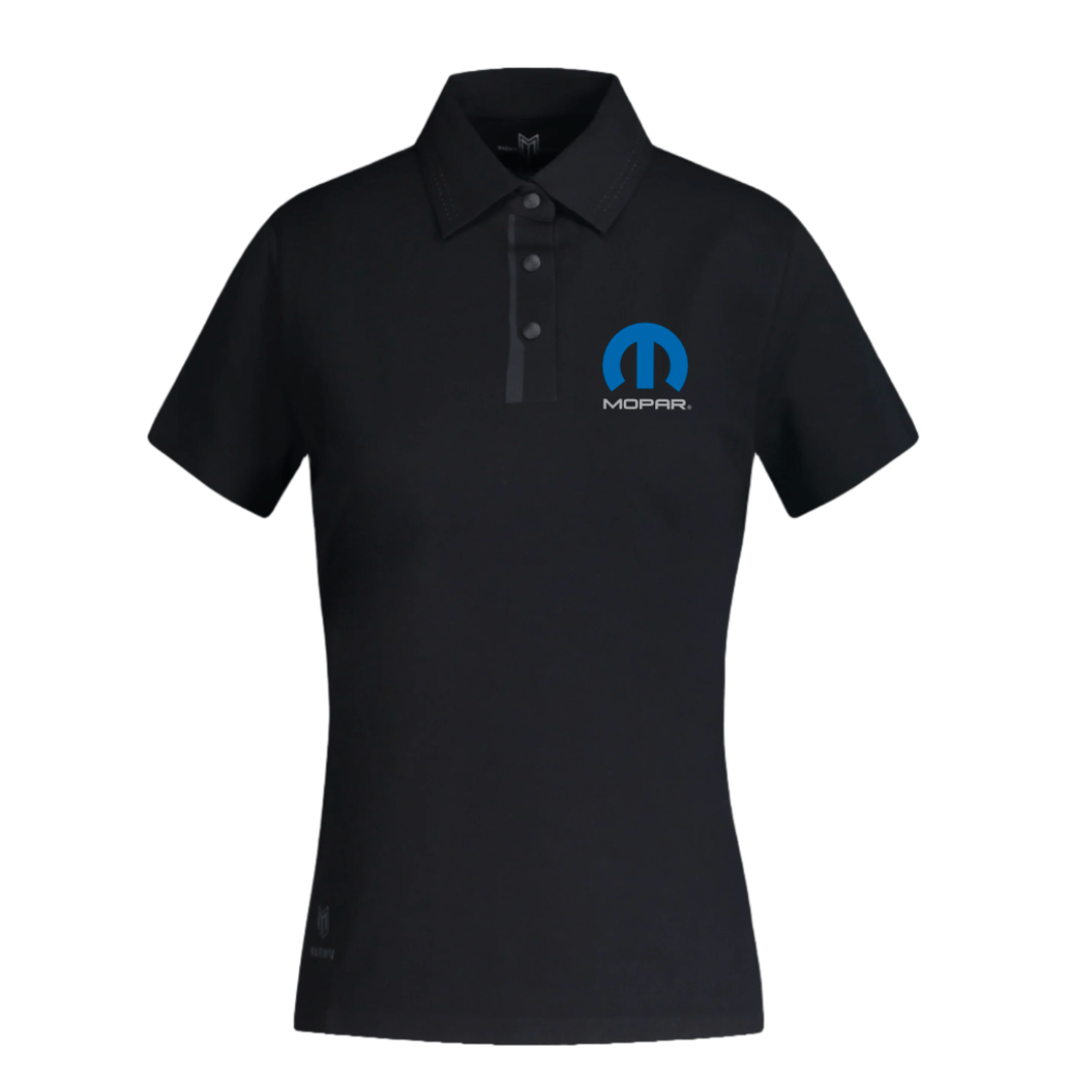 Marwin Sports Mopar Seamless Button Women's Polo - Black - Marwin Sports