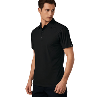 Marwin Sports Poly Button Men's Polo - Black - Marwin Sports