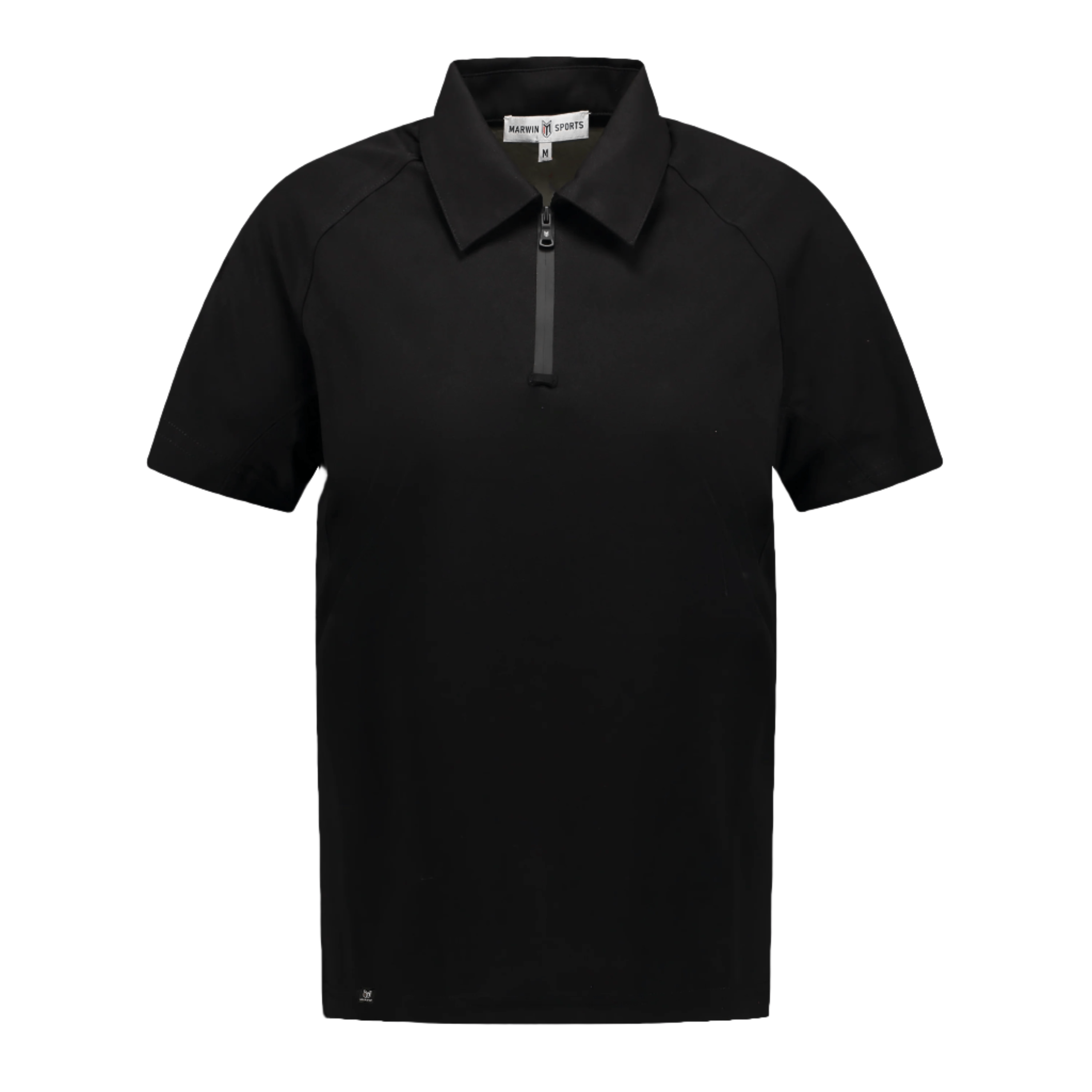 Marwin Sports Poly Zipper Women's Polo - Black - Marwin Sports