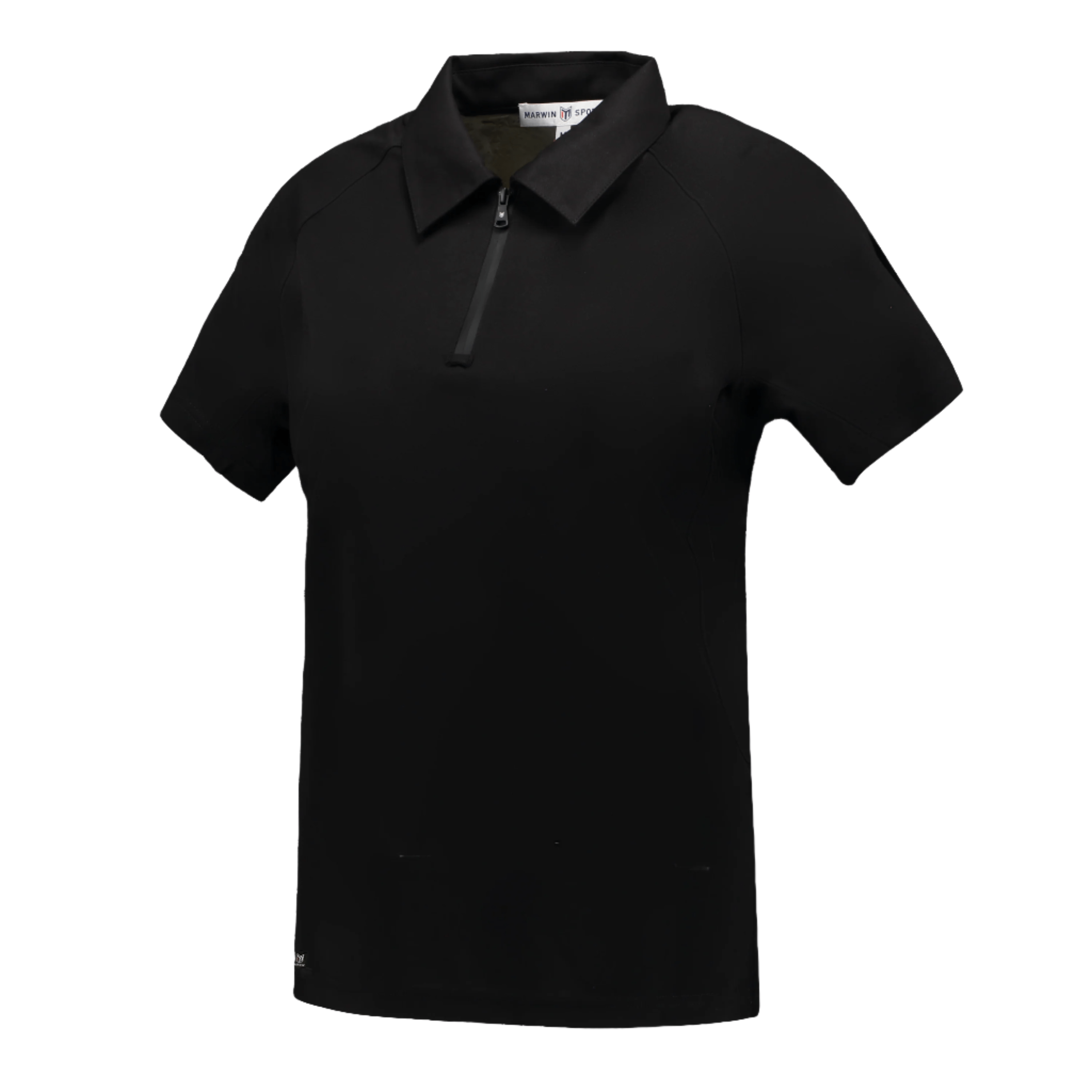 Marwin Sports Poly Zipper Women's Polo - Black - Marwin Sports