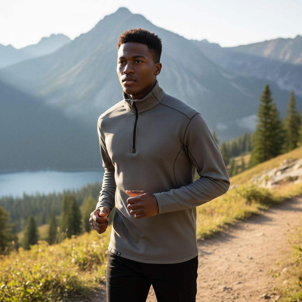 Marwin Sports Quarter Zip Men's Pullover - Grey - Marwin Sports