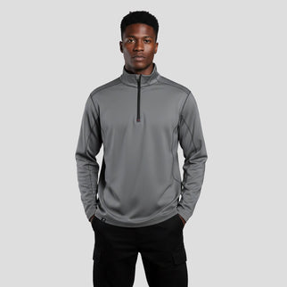 Marwin Sports Quarter Zip Men's Pullover - Grey - Marwin Sports