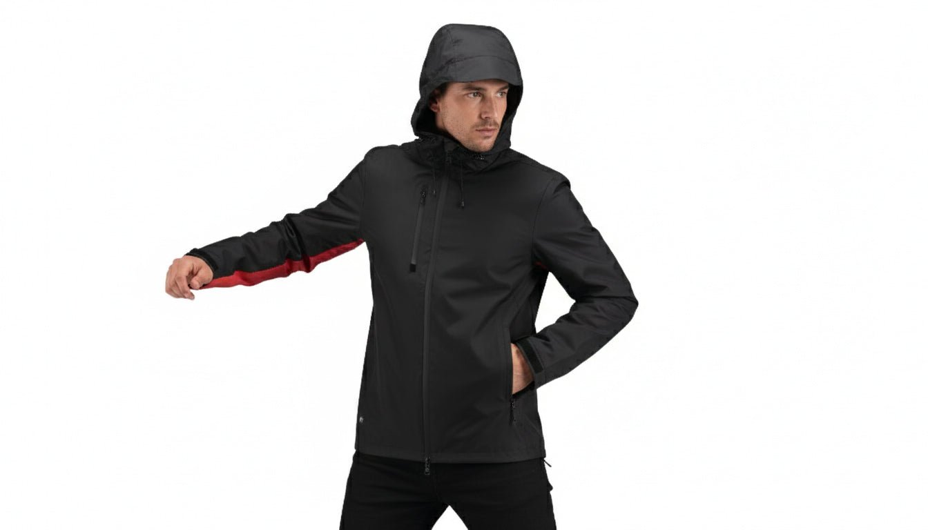 Revolver Men's Rain Jacket - Black/Red - Marwin Sports