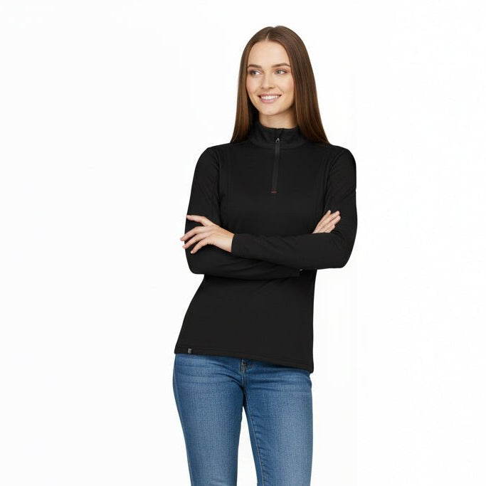 Rova Women's Quarter Zip Pullover - Black - Marwin Sports