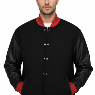 Teton Varsity Letterman Men's Jacket - Red/Black - Marwin Sports