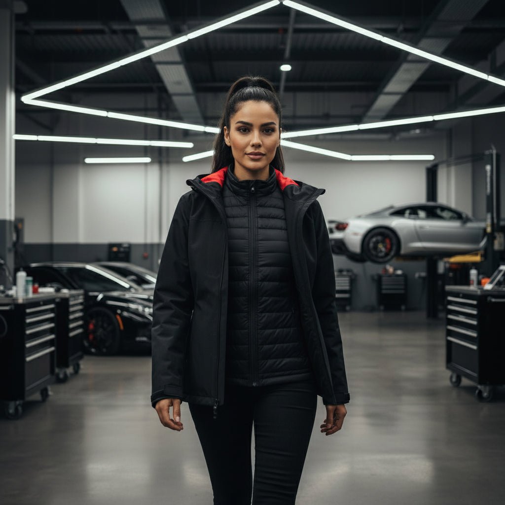 Ultimate Women's 3 - in - 1 Jacket - Black/Red - Marwin Sports