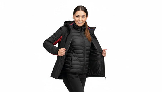 Whitney Women's 4 in 1 Jacket - Black/Red - Marwin Sports