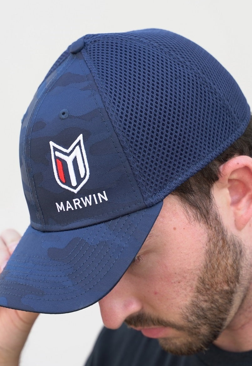 Marwin Access Navy Camo Stretch Mesh Cap