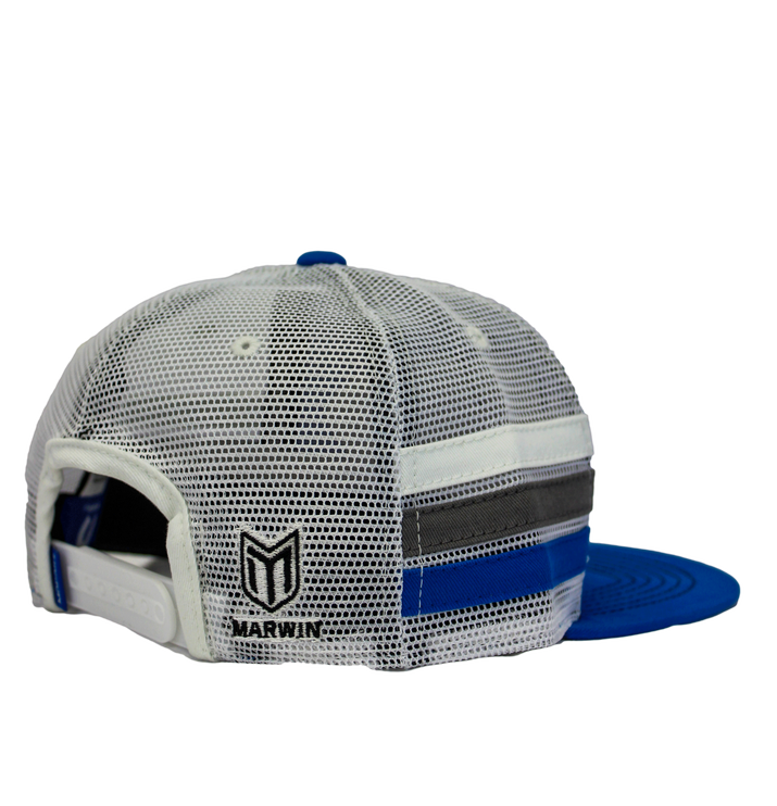 Mopar Logo Embroidered 6 Panel Hat - Blue/White