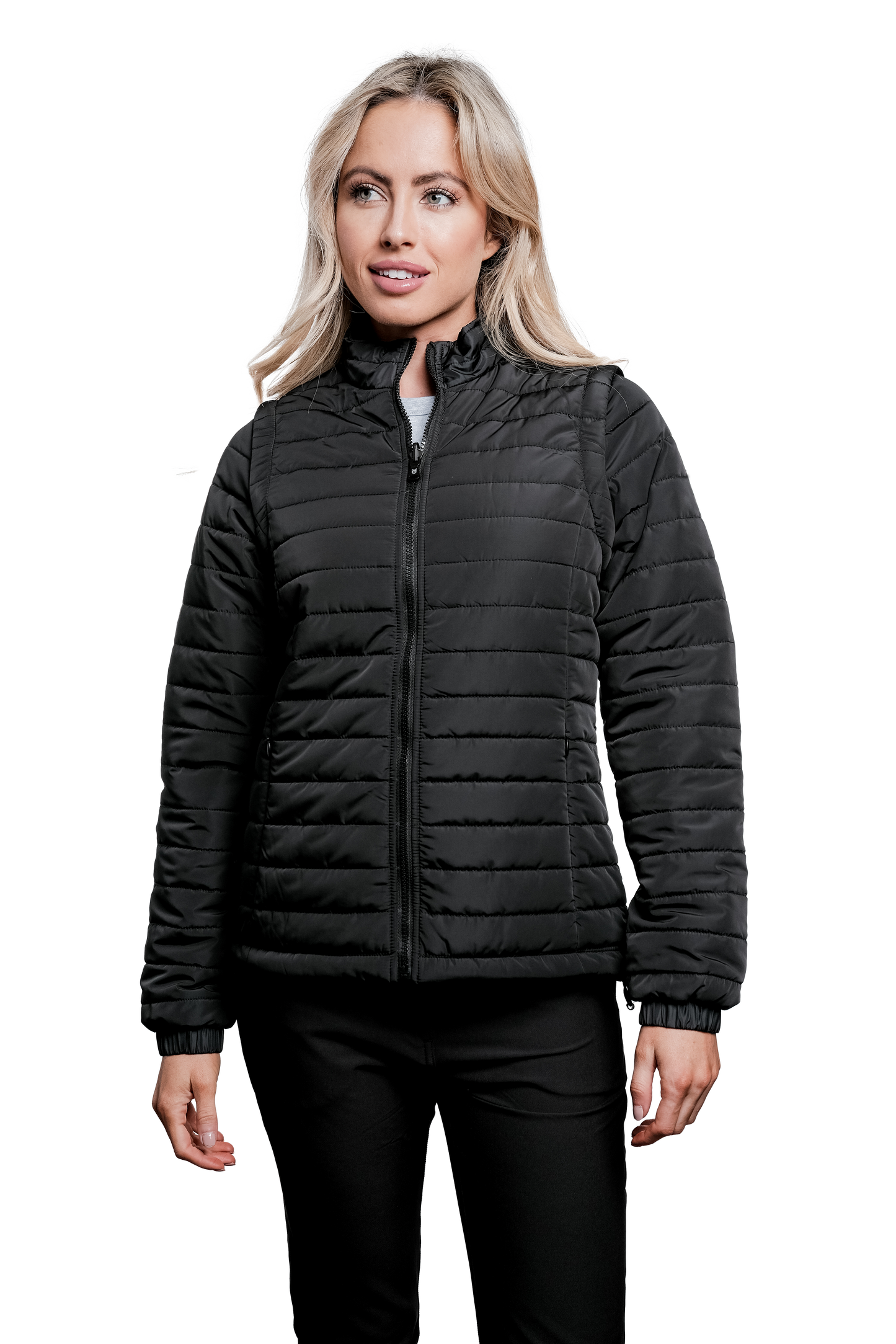 Sierra Black Puffer Jacket Removable Arms