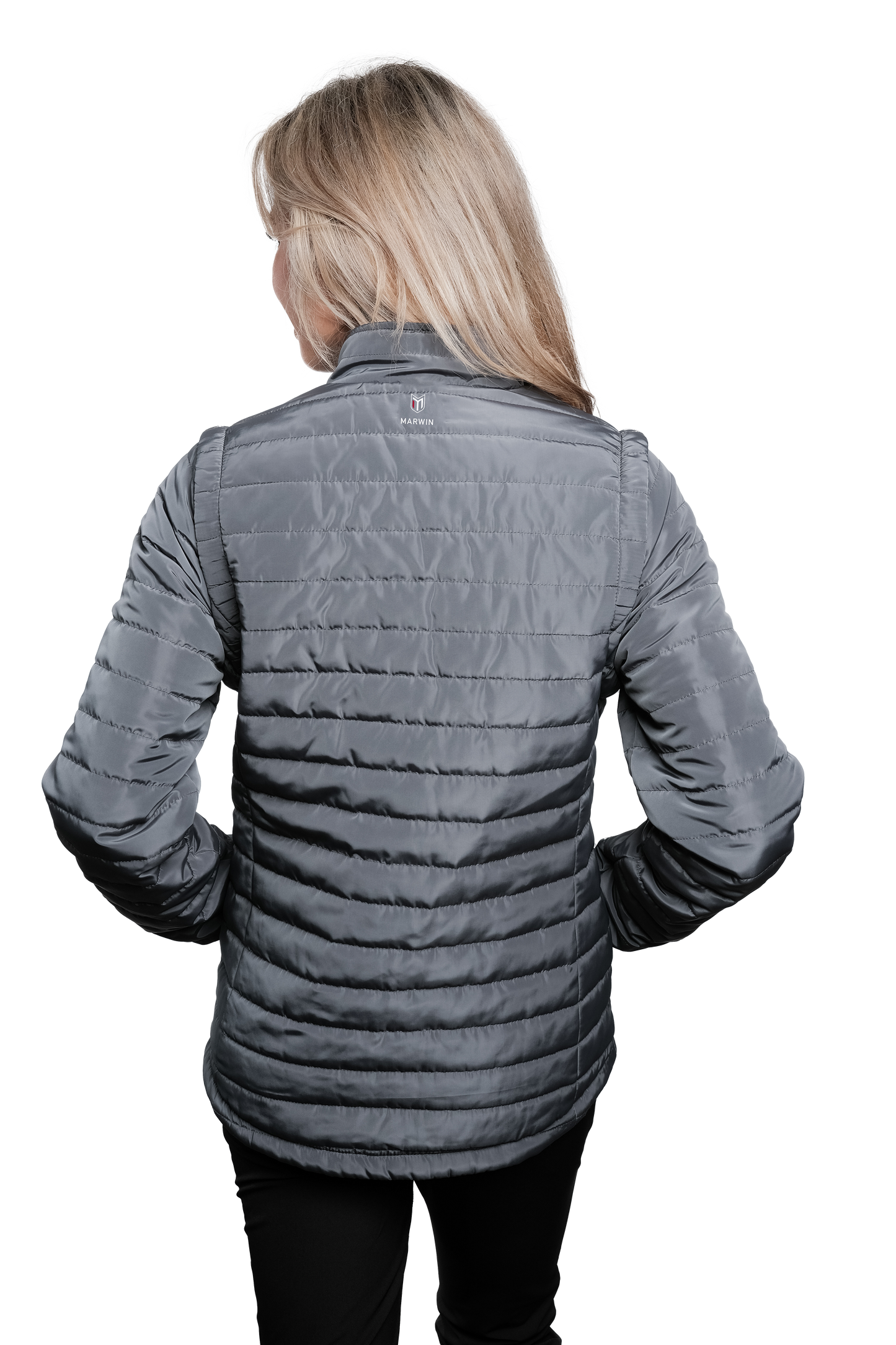 Sierra Grey Puffer Jacket Removable Arms
