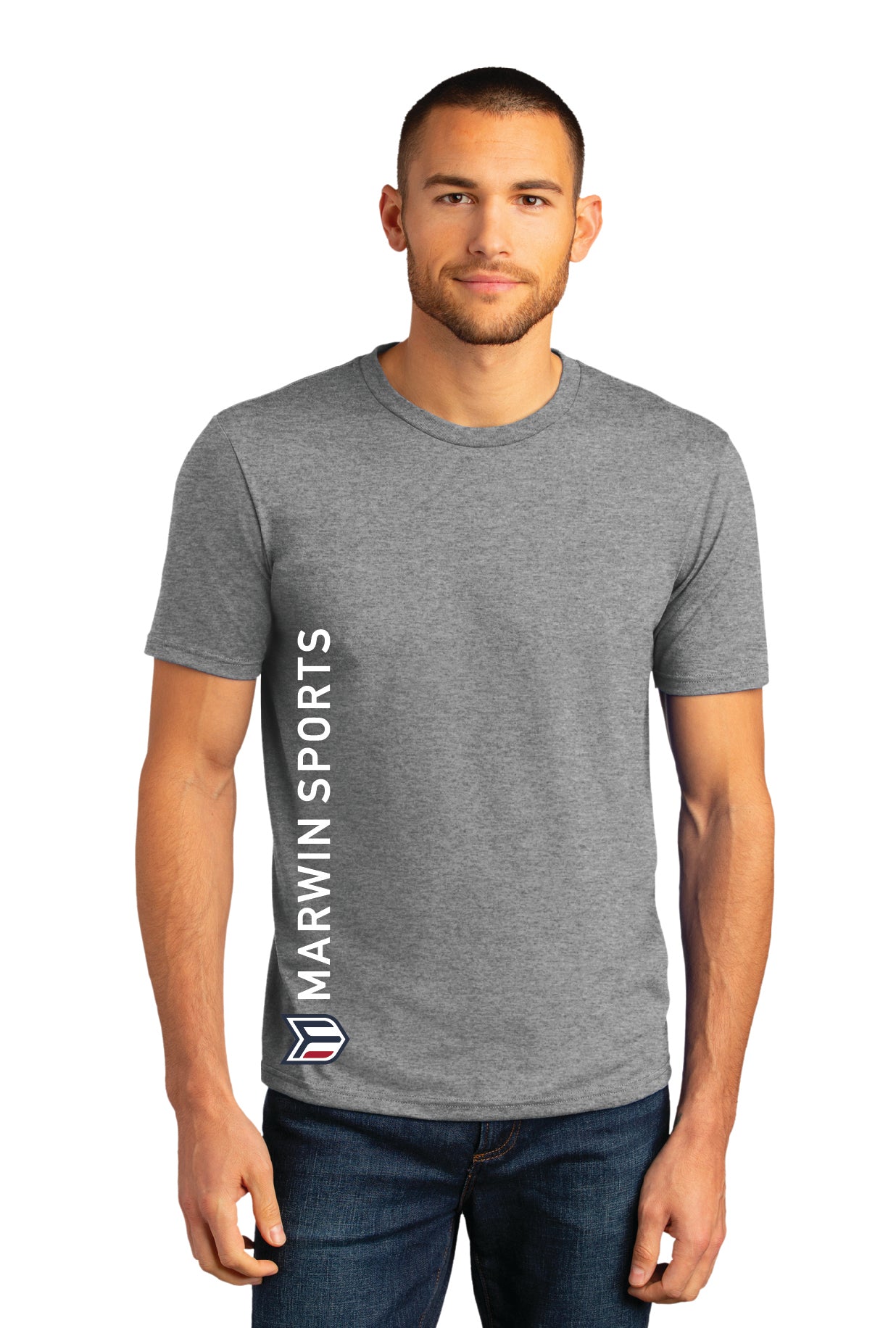 Marwin Access Slanted Print Grey Tee