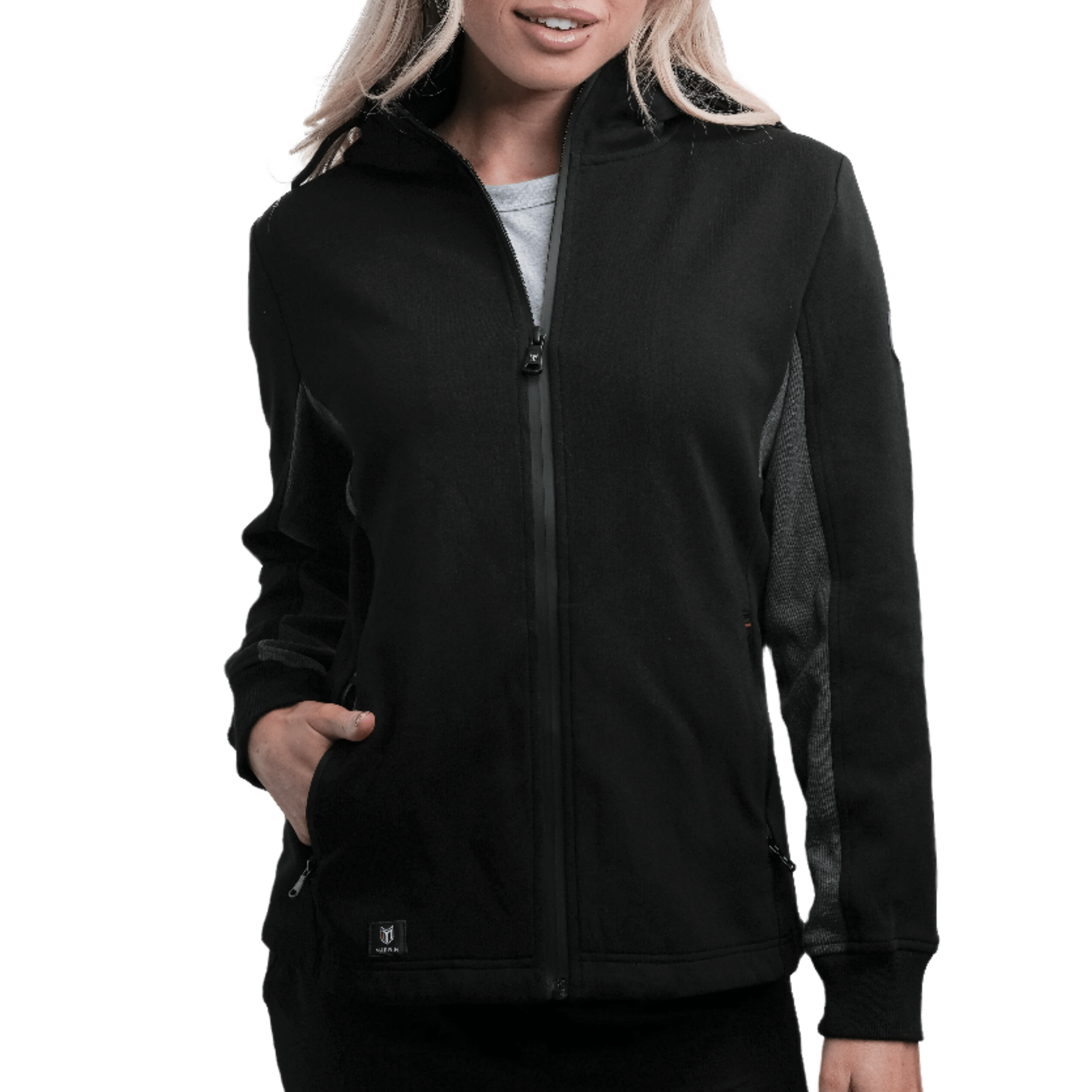 Marwin Sports Full Zip Women's Hoodie - Black/Grey - Marwin Sports