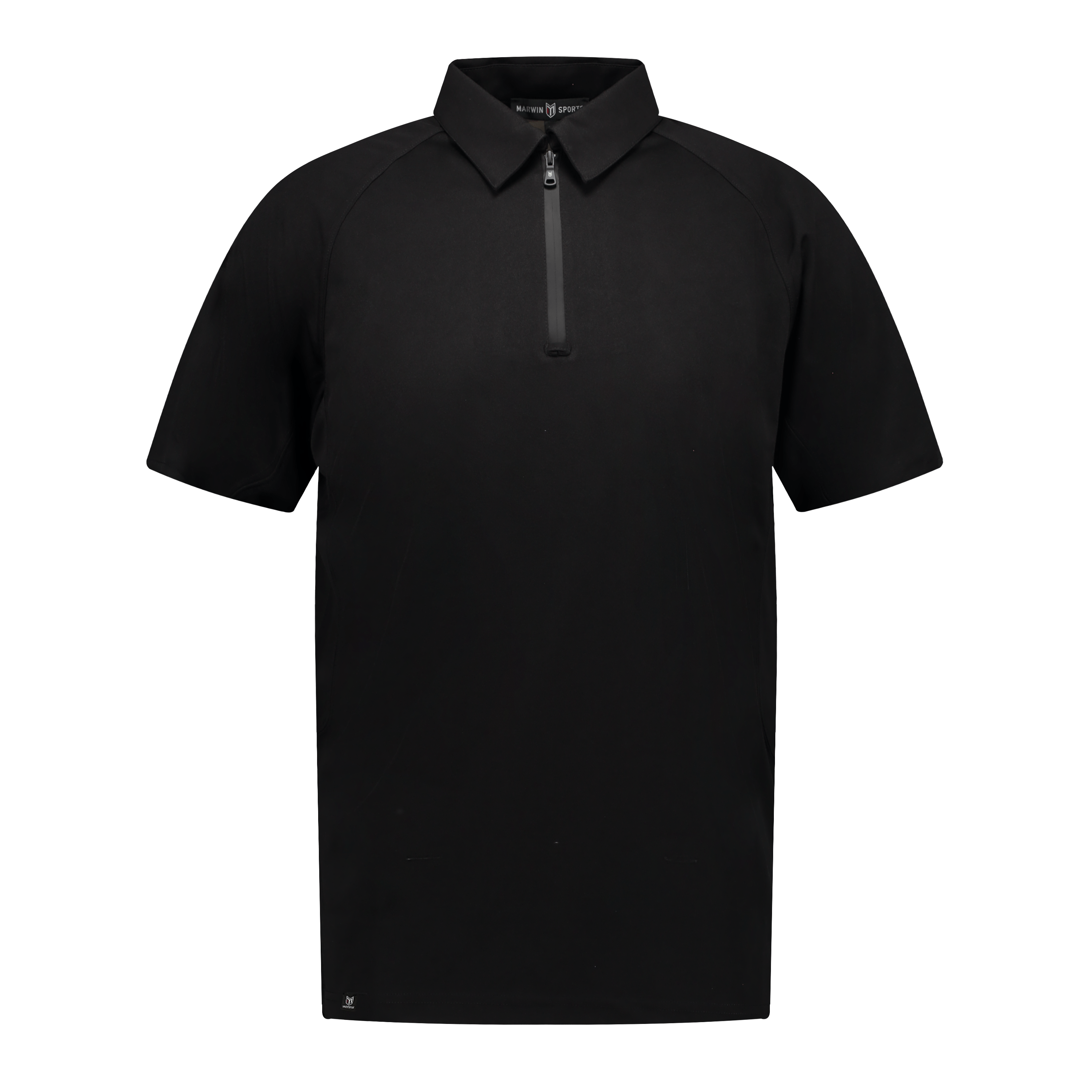 Marwin Sports Poly Zipper Men's Polo - Black - Marwin Sports