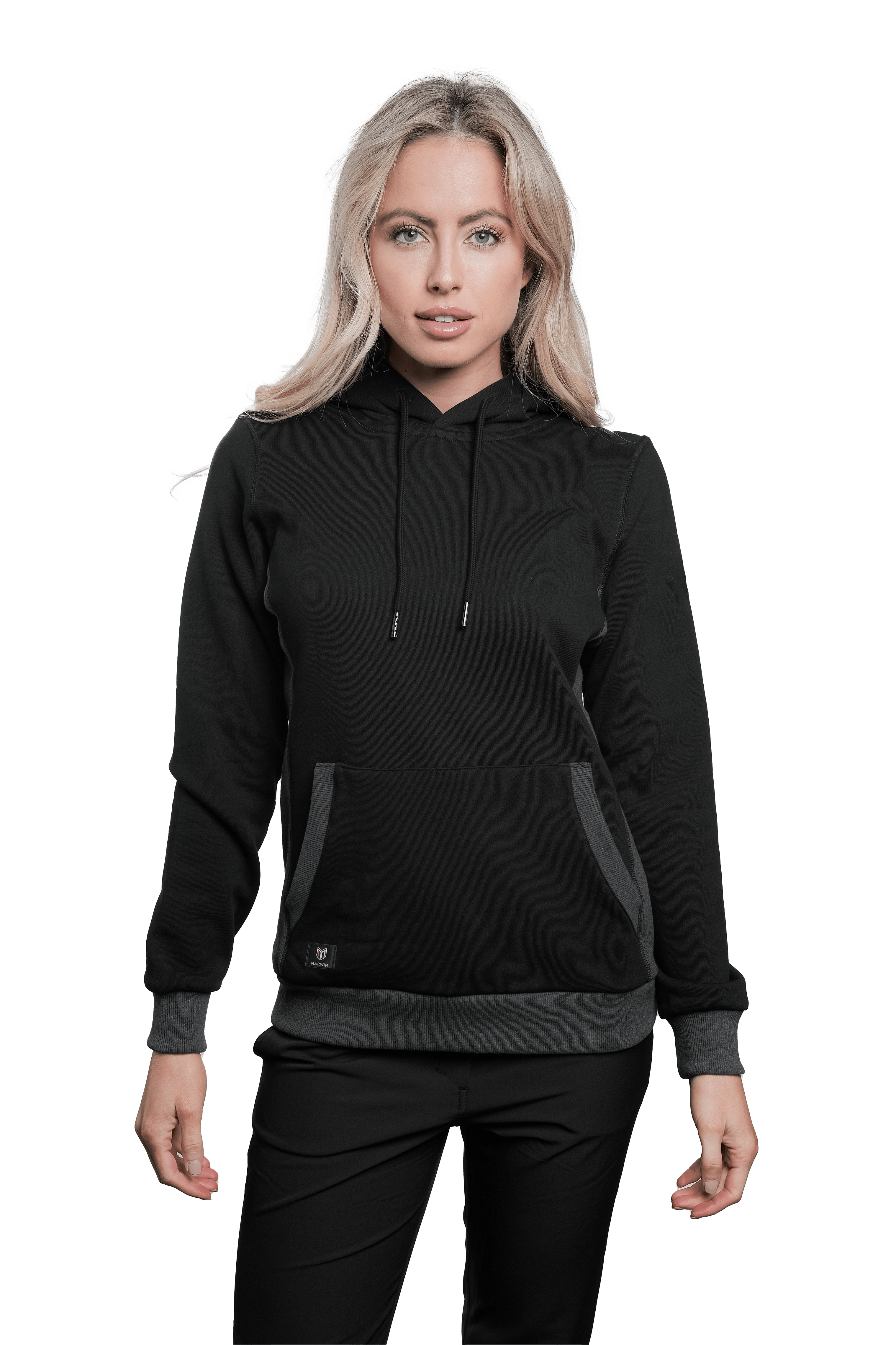 Marwin Sports Pullover Women's Hoodie - Black/Grey - Marwin Sports