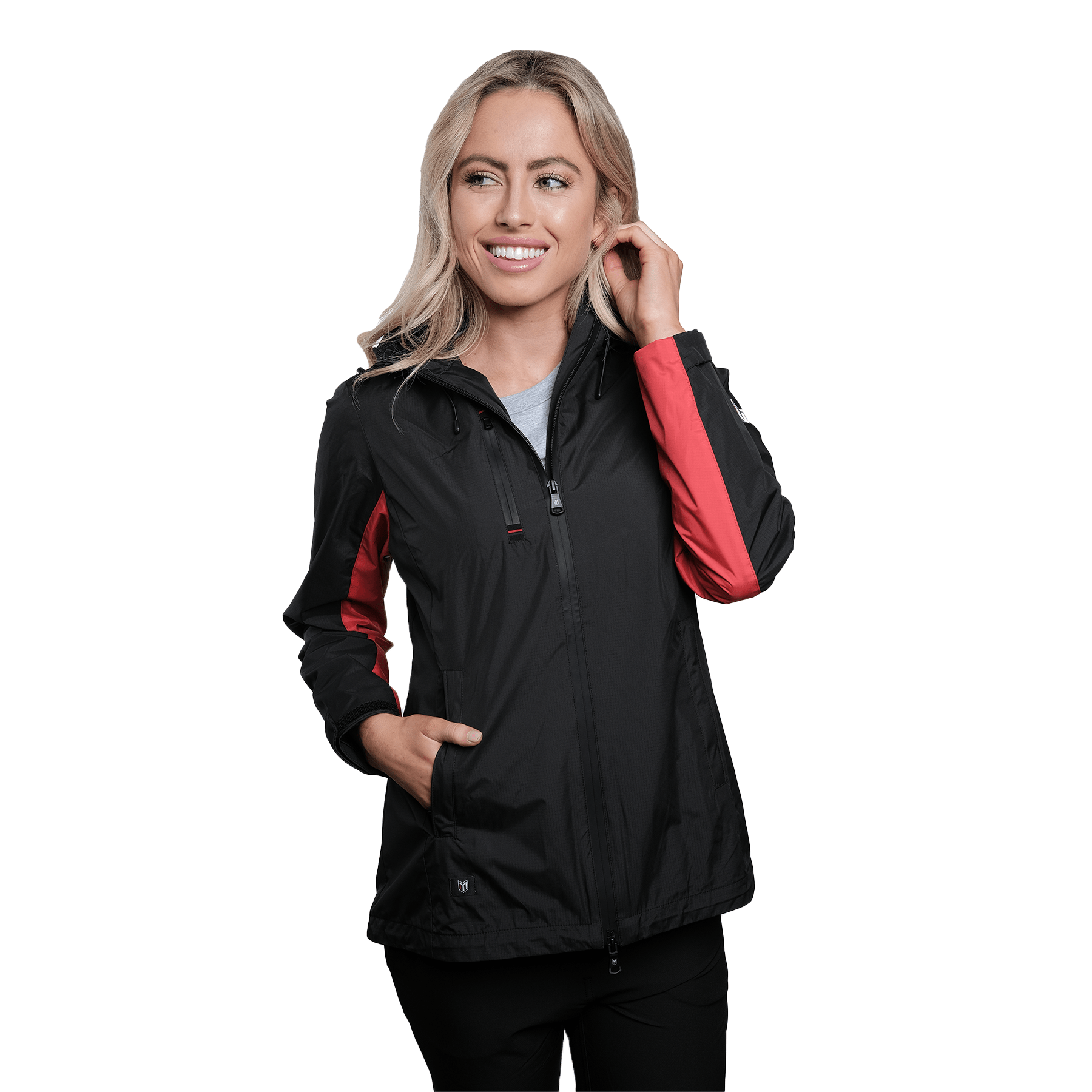 Marwin Sports Rain Women's Jacket - Black/Red - Marwin Sports