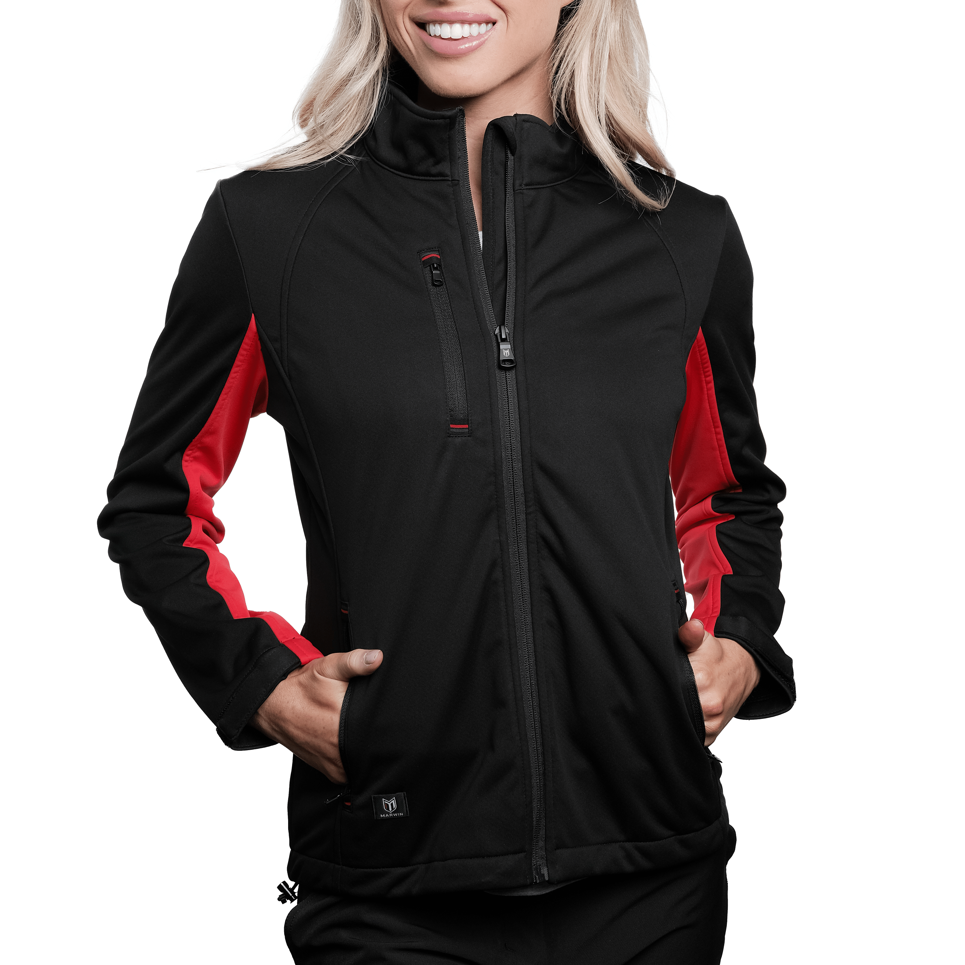 Marwin Sports Softshell Women's Jacket - Black/Red - Marwin Sports