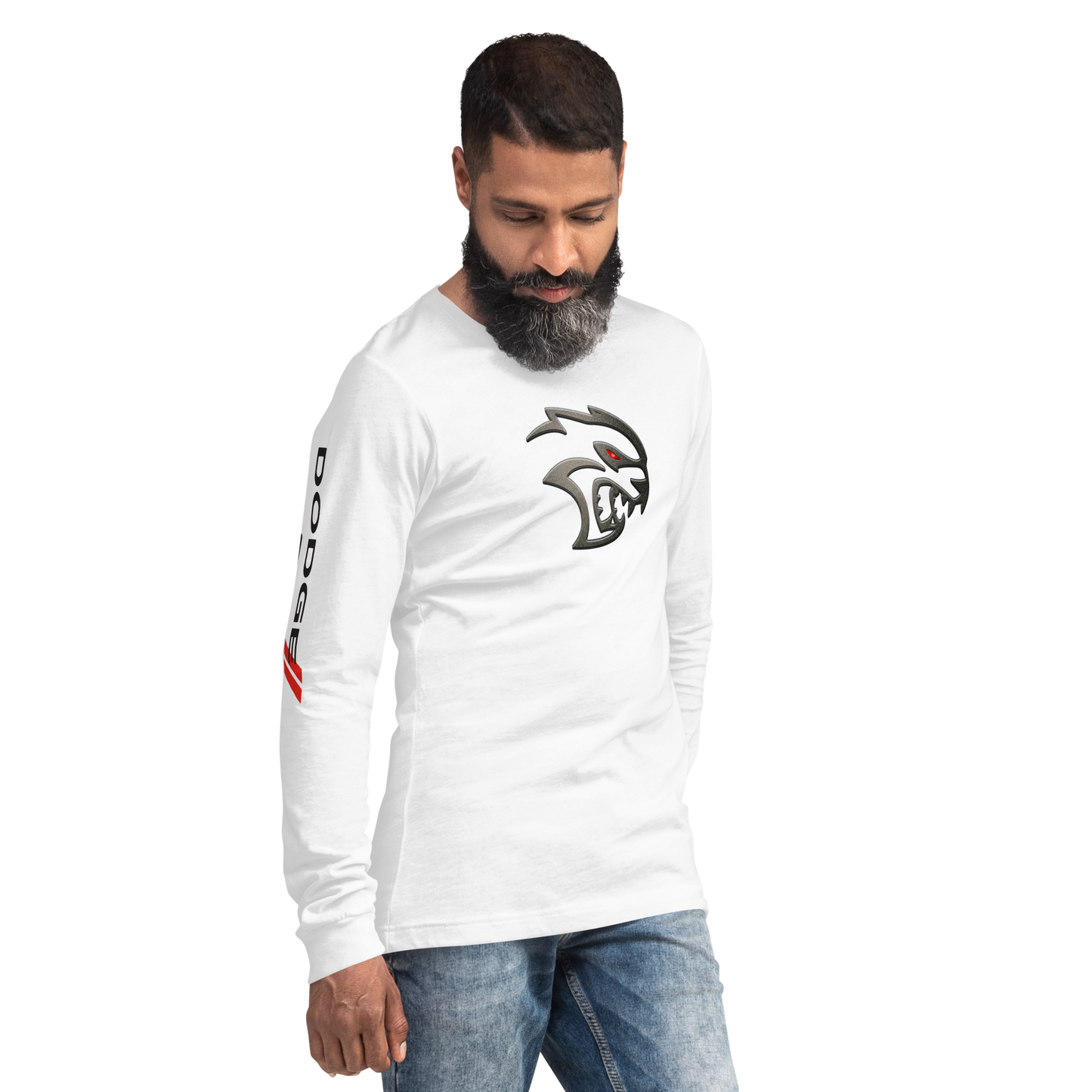 Dodge Hellcat Unisex White Long Sleeve TEE