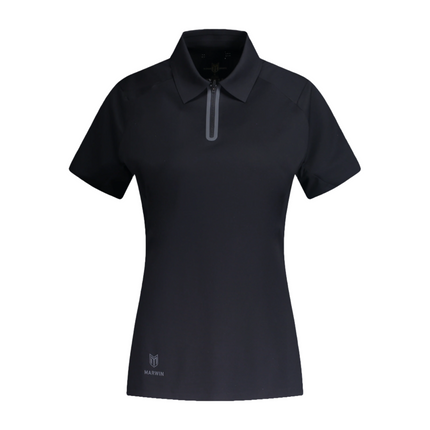 Marwin Sports Seamless Zipper Women's Polo - Black