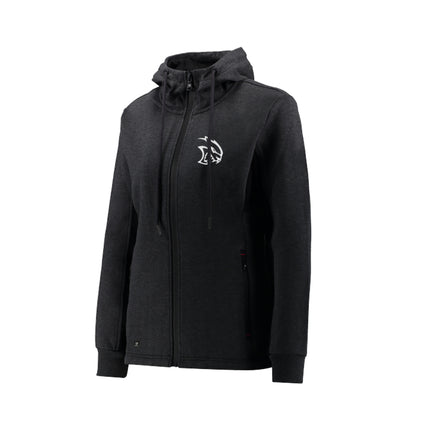 Marwin Sports Dodge Hellcat Full Zipper Women's Hoodie - Grey/Black