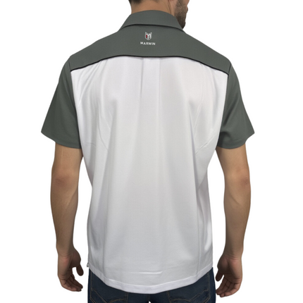 Marwin Sports Mopar Men's Poly Button Polo - White/Grey/Black