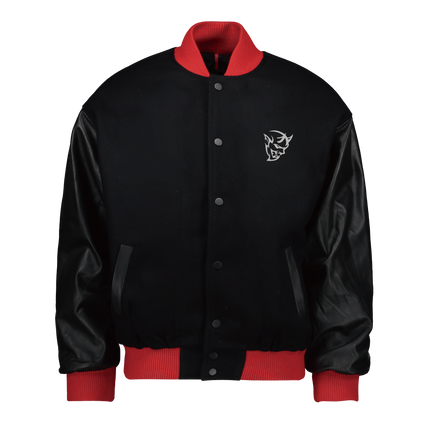 Marwin Sports Dodge Demon Rib Letterman Men's Jacket - Black/Red