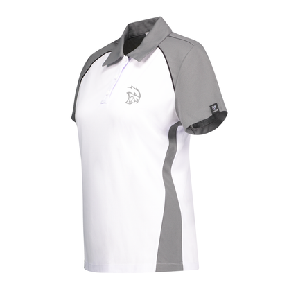 Marwin Sports Dodge Hellcat 3D Poly Button Women's Polo - White/Grey/Black