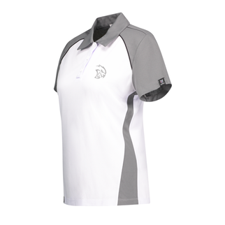 Marwin Sports Dodge Hellcat 3D Poly Button Women's Polo - White/Grey/Black