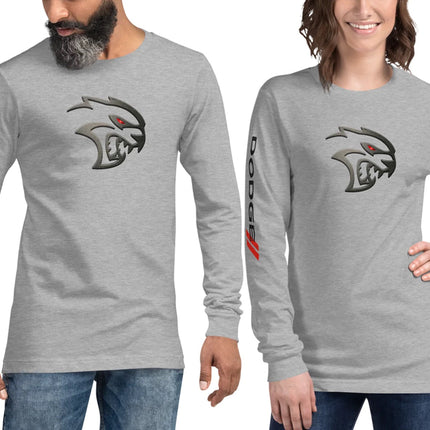 Dodge Hellcat Unisex Charcoal Heather Long Sleeve TEE