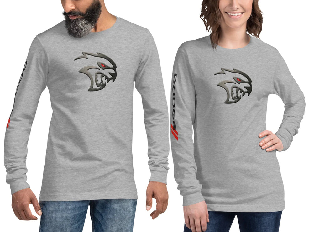 Dodge Hellcat Unisex Charcoal Heather Long Sleeve TEE